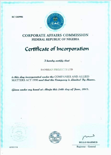 Company Registration Document