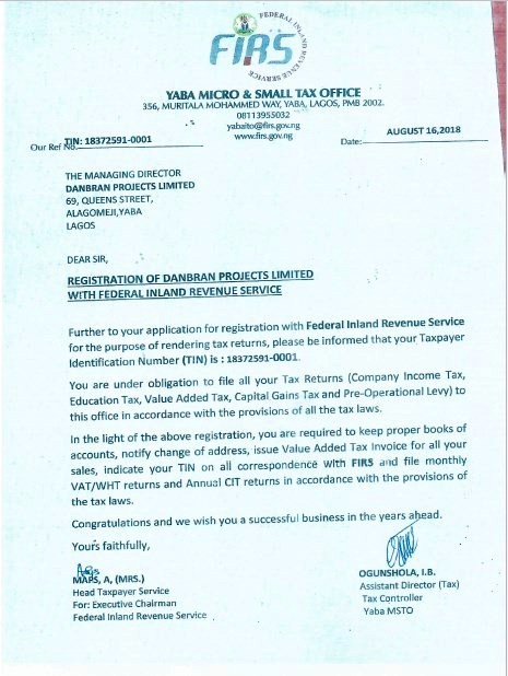 FIRS Letter